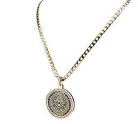 Collana da uomo, occhio della Provvidenza, illuminati, piramide, hip hop, collana grande da uomo, catena color oro, accessori uomo