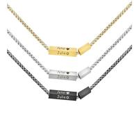 Collana da uomo personalizzata per papà con nome del figlio, marito, fidanzato o figlio, regalo di compleanno per la Festa del Papà (Customized)