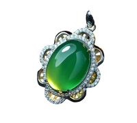 Collana da uomo Qianzu High-End Brand Pure Collana Micro-Intarsiata Zircone Verde Giada Essenza Regalo Donna Regalo Amico