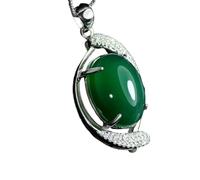 Collana da uomo Qianzu Moda High-End Brand Pure Collana Micro-Intarsiato Zirconia Verde Giada Essenza Per Le Donne
