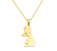 Collana da uomo, Regno Unito di Gran Bretagna e Irlanda del Nord con ciondolo a forma di mappa