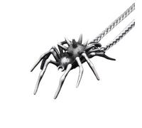 Collana da uomo, stile gotico, alla moda, con ciondolo a forma di ragno, per Halloween, per uomini e donne, vintage, singolare collana con animali, gioielli