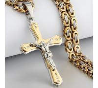 Collana da uomo ZI-32534 - Oro / Argento / 60cm