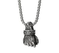 Collana Del Dente Del Lupo Collana Fist Broken Necklace Fist Power Fist Fist Brav Fist Of Hammering Collane e ciondoli Collana Mamma Da Figlia (Silver, One Size)