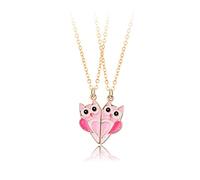 Collana Dell Amicizia per 2, BFF Collane a Pendente con Gufi Rosa, Best Friends Forever Collane Magnete, Ragazze Collana D'oro, Regali di Gioielli di San Valentino per Amici Bambini Madre Sorelle