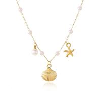 Collana della clavicola della perla del guscio delle stelle marine di stile dell'oceano per le donne, struttura di fascia alta di nicchia dell'annata, gioielli di moda di Dainty per la festa quotidian