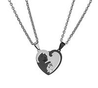 Collana dell'amicizia per 2 ragazze abbinate a cuore per coppia collana per lui e lei set regalo di compleanno Natale, Heart,