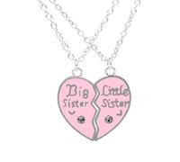 Collana delle migliori amiche - Collane con cuore diviso, pendenti in argento con stella luminosa da donna | Amicizia a cuore impiombato - Collana con ciondolo Best Friends Forever - Miglior ciondolo