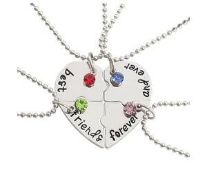 Collana delle migliori amiche - Collane con cuore diviso, pendenti in argento con stella luminosa da donna | Amicizia a cuore impiombato - Collana con ciondolo Best Friends Forever - Miglior ciondolo