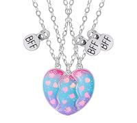 Collana Di Amicizia, Ciondolo Magnetico Puzzle Di Best Friends forever Heart, Collane Di Amicizia Per 3 - Friendship Collana Migliore Amico Regali Per 3 Ragazze Che Abbina Il Ciondolo A Cuore