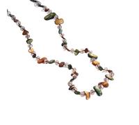 Collana di conchiglie bohémien - Collana lunga a strati con conchiglie naturali e cristalli, gioielli da spiaggia a doppio filo da 47" for donna, accessorio a tema oceano in stile nonna costiera