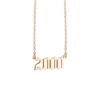 Collana Di Coppie per E Lei Regalo di compleanno Collana personalizzata con numero di anni d'oro Collares 2000-2009 Pendan Collana Di Rame per Gli Uomini (A, One Size)