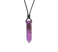 Collana di Cristallo di Ametista Naturale,Ciondolo con Punte di Cristallo esagonali,Collana di Cristallo Curativo Reiki,Gioielli Chakra,Regalo per Donne e Uomini