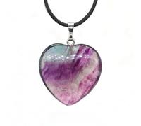 Collana di Cristallo di Fluorite Naturale A Forma di Cuore con Ciondolo In Corda Intrecciata Collana di Cristallo Curativo Reiki Gioielli Chakra Regalo per Donne e Uomini