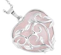 Collana Di Cristallo Naturale Per Donna, Delicata Collana Con Ciondolo A Forma Di Cuore Avvolto In Filigrana Cava, Ciondolo Di Cristallo Curativo, Catena In Argento, Gioielli, Regali Per Compleanno,