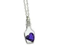 Collana di cristallo popolare moda donna Bottiglie di deriva d'amore Collana A Strati (Purple, One Size)