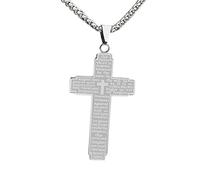 Collana di fede - Gioielli in versi della Bibbia, catena di ciondoli cristiani | Design del fascino religioso in metallo, collana di citazione ispiratrice incisa con finitura elegante per donne e uomi