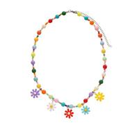 Collana di fiori colorata - perle acriliche fresche e leggere - collare di colletti di fiori colorata - dolce e Versatile - elegante e sofisticato accessorio
