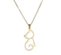 Collana Di Gatto Per Le Donne Acciaio Inossidabile Stile Geometrico Carino Scava Fuori Gatto Collane Con Ciondolo Gioielli Regali Amanti Dei Gatti