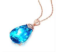 Collana di Gioielli a Forma di Goccia d'aqua Marina Grandi Pietre preziose per Donne Colore Oro Rosso Diamante Festa