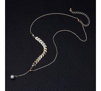 Collana di Gioielli di Perle a Foglia Lunga con Nappa alla Moda per Le Donne Colletto da Donna Regolabile con Catena a clavicola Color oroDurability