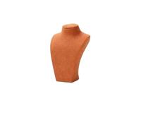 Collana di Gioielli Display Busto Stand Espositore for collane in microfibra arancione, modello con collo ritratto, for vetrine(Orange-2)