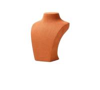 Collana di Gioielli Display Busto Stand Espositore for collane in microfibra arancione, modello con collo ritratto, for vetrine(Orange-4)