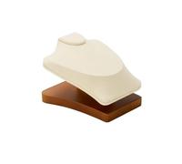 Collana di Gioielli Display Busto Stand Supporto for busto in legno massello for gioielli, espositore for collane, manichino, espositore for ciondoli, espositore for vetrine di gioielli(Beige)