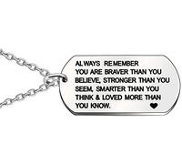 Collana di Gioielli ispiratrice, Ricorda Sempre Che Sei più Coraggioso di Quanto credi Regalo per Uomo Donna Fashion