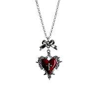 Collana di Girocollo Punk Gotico alla Moda in Amore con Il Cuore Bowknot e incrocia i Disegni di Fascino Eleganti Abiti USA Il Carrello del Cuore dell'amore
