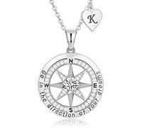 Collana di laurea 2024 per lei, regalo di laurea per lei, regalo di laurea per donne, ragazze, sorella, figlia, nipote, amica, scuola universitaria media, regalo di laurea, collane con bussola A-Z