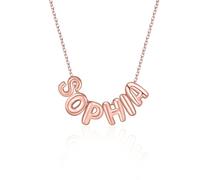 Collana di lettere a bolle per le donne, collana di lettere personalizzate Collana di nomi personalizzati Placcati in oro 18k Collana di ciondoli di iniziali dell'alfabeto per ragazze adolescenti