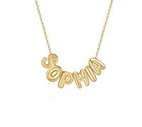 Collana di lettere a bolle per le donne, collana di lettere personalizzate Collana di nomi personalizzati Placcati in oro 18k Collana di ciondoli di iniziali dell'alfabeto per ragazze adolescenti