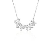 Collana di lettere a bolle per le donne, collana di lettere personalizzate Collana di nomi personalizzati Placcati in oro 18k Collana di ciondoli di iniziali dell'alfabeto per ragazze adolescenti