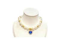 Collana di lusso per cani e gatti di piccola taglia - Grazioso collare con ciondolo a forma di cuore, collare regolabile silenzioso per capelli corti britannici (rosso, M (30 cm e adatto 3 kg-5,5 kg))