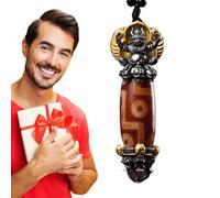 Collana di meditazione del buddismo, collana tibetana per uomini,Collana cinese per pendenti cinesi - Transfer perle Manjusri Collana, Buona Ciondolo cinese femminile con il mantra Amulet a sei caratt