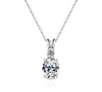 Collana di moissanite rotonda e ovale da 1,5 ct per donne, D CLARITY LAB CREATO CATURA DIAMONDO CATURA Diamond 18K ROSA GIALLI BIANCA VERMEIL MOISSANITE PER GIFTRI DEL GIOIELLI DONNE