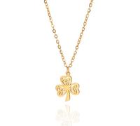 Collana di Nodi Celtici a Trifoglio per Donne Uomini Simbolo Irlandese Fortunato Shamrock con Ciondolo Celtico Trinity Collana Amuleto Gioielli Regali di San Patrizio (Nero)
