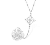 Collana di nodi delle streghe Collane di pentagrammi del Tetragramma Ciondolo a forma di nodo celtico Protezione Stregoneria Pagana Gioielli irlandesi (Collana con nodo delle streghe in argento)