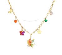 Collana di Perle a Farfalla con Motivo colorato con Fiore d'Amore Inossidabile per i Gioielli del Collo di Tendenza della Ragazza delle Donne