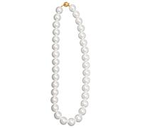 Collana di perle bianche da 12 mm per donne, 40 cm con chiusura adesiva, elegante ciondolo gioiello per matrimoni, anniversari e appuntamenti