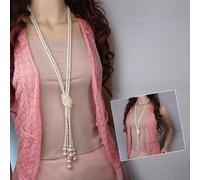 Collana di perle Bianche DONNA Lunga Multistrato Vintage Retrò KEOSS 2 file