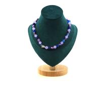 Collana Di Perle Charoite Di Russia + Calcedonio Lavanda + Agata Striata Collana