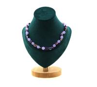 Collana Di Perle Charoite Di Russia + Calcedonio Lavanda + Ematite Collana Donna