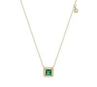 Collana di perle da donna, collana di perle di cristallo, regali in argento 925 placcato, collana di zollette di zucchero in oro 18 carati placcato smeraldo per donna, gioielli con catena a clavicol