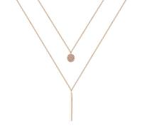 Collana di perle da donna, collana di perle e cristalli, collana in argento S925 per donna con doppio strato di diamanti, catena rotonda con una sola parola, versatile catena per clavicola