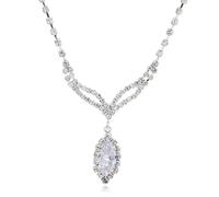 Collana di perle da donna Collana di perle e cristalli Regali Gioielli Collana brillante con gocce d'angelo e zirconi strass
