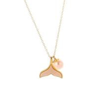 Collana di perle da donna, collana di perle in cristallo, regali, collana di perle a coda di pesce, gioielli da donna, gioielli in oro 18 resistenti alla luce