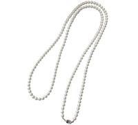 Collana di perle da donna, design elegante e deluxe a strati, bianca, per matrimoni, feste, lunghezza totale 110 cm e diametro delle perline 0,5 cm, senza nichel