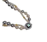 Collana di perle da donna multistrato placcato collane di perle a strati da donna girocollo di perle imitazione elegante gioielli a catena regali per la sua festa di compleanno torna a scuola